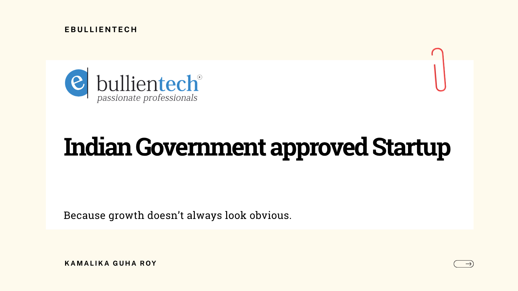Ebullientech Becomes An Indian Government approved Startup in the IT Services & Application Development Sector
