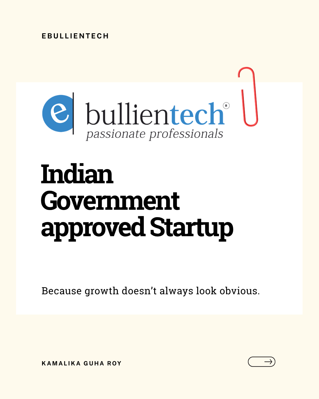 Ebullientech Becomes An Indian Government approved Startup in the IT Services & Application Development Sector