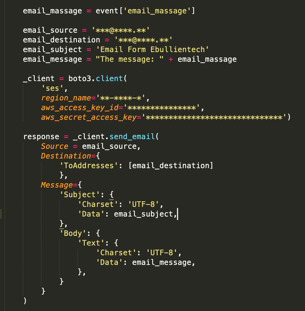 How to make a serverless contact form on AWS using API Gateway, Lambda and SES